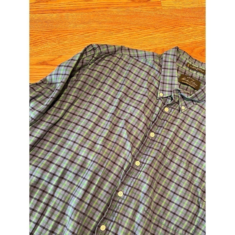 Orvis Signature Collection Cotton Button Down Shirt Men’s Sz XL Blue Green Navy